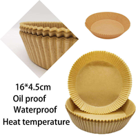 150 doublures carrées brunes antiadhésives pour friteuse à air, 8 pouces, résistantes à la graisse, écologiques, imperméables, compatibles four, jetables en papier