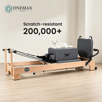 Reformer de Pilates ONEMAX en cuir microfibre de haute qualité avec revêtement multicolore en option pour une utilisation professionnelle en studio de fitness