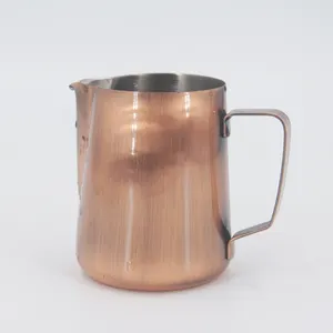 Custom Logo Metal Espresso Steaming Pitchers Coffee Foam Making Pitcher Latte Art Froth Cup Stainless Steel Milk Frother Cup