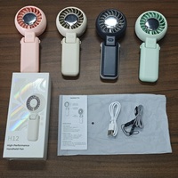 Ventilateur portable haute vitesse H12, 3600 mAh, rechargeable par USB, pliable, avec affichage numérique LED, pour la vente en gros