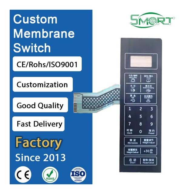Smart Electronics Custom Membrane Control Panel Push Telecommunication Equipment Membrane Keypad PET/PC Buttons Standard