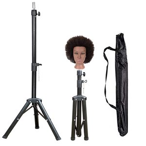 Soporte ajustable para peluca, soporte de cabeza de Metal para maniquí para trípode de entrenamiento de peluquería - Product Image 1