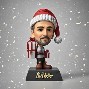 Destek özelleştirilmiş noel tema serisi noel baba kalıp reçine zanaat Bobble kafa bebek hediyelik eşya için süsler olarak kullanılabilir