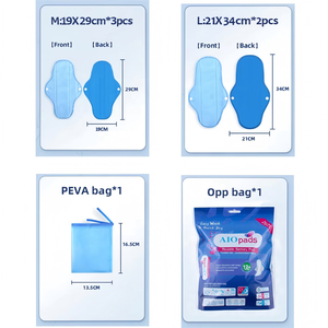 6 kit di assorbenti igienici riutilizzabili pz/set pastiglie per periodi mestruali femminili in tessuto organico fodera in pile polare tuta Wet Bag lavabile - Product Image 6