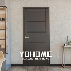 Portes intérieures roumaines à noyau solide en espagne portes intérieures préfinies portes intérieures prémontées grises en bois - Product Image 1