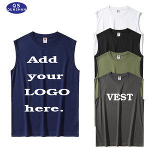 <span class=keywords><strong>Gilet</strong></span> de sport pour homme en coton pur 220g avec logo personnalisable, coupe ample d'été, impression DTG, <span class=keywords><strong>gilet</strong></span> <span class=keywords><strong>long</strong></span> sans manches multifonctionnel - Product Image 3