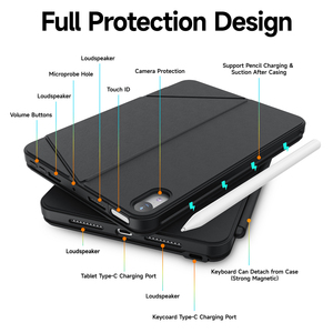 Bao da bàn phím cho <span class=keywords><strong>iPad</strong></span> <span class=keywords><strong>Mini</strong></span> 6 7, thiết kế mới <span class=keywords><strong>2025</strong></span>, nhỏ gọn, nhẹ, có thể tháo rời, đèn nền RGB 7 màu - Product Image 6