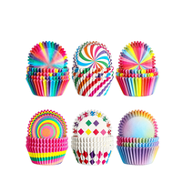 Plateau d'emballage à cupcake, 1 pièce, plateau d'emballage, tasse de cuisson en papier, 3oz 11cm, moule à gâteau standard avec impression à rayures
