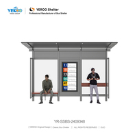 Abri de bus solaire en métal Yeroo pour l'extérieur avec banc d'attente pour arrêt de bus urbain et construction de abri de stationnement