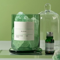Vente en gros Coffret cadeau personnalisé d'aromathérapie Premium Décoration intérieure Bocal en verre d'huiles essentielles Pierre de cristal Diffuseur de parfum pour la maison