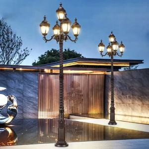 Fábrica al por mayor al aire libre clásico europeo impermeable IP65 antigua farola de aluminio al aire libre poste lámpara de jardín lámpara de calle - Product Image 2