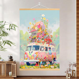 Quadro Decorativo Tradizionale Cinese Stile Antico Fresco con Cornice in Legno Massello e Supporto in Tela per Soggiorno - Product Image 4