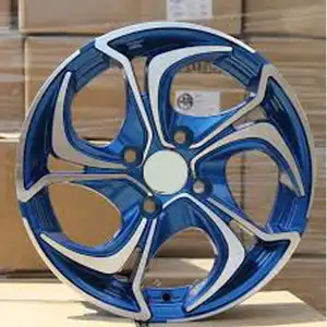 15 16英寸合金车轮与pcd 100-114.3调谐车轮蓝色机器面2023热卖设计