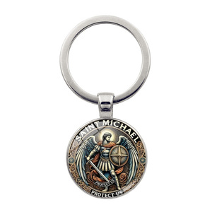 Llavero de Vitral San Miguel Defensor para Hombre, de Aleación Metálica Ligera, Ecológico, Moderno, Sencillo, Joyería de Aniversario - Product Image 4