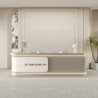 Bureau de réception pliable laqué en bois simple et moderne pour salon de beauté hôtel comptoir avant magasin de vêtements caissier école centre commercial