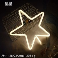 Décoration de Noël contemporaine pour salon, en forme de dinosaure, cœur, pentagramme, avec motifs variés, à suspendre, lumière LED néon