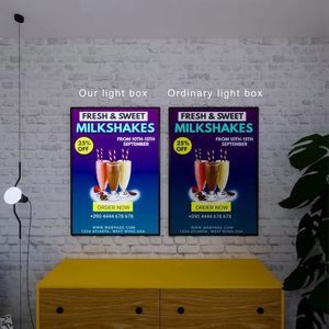 Caja DE LUZ DE ALUMINIO Marco de póster publicitario <span class=keywords><strong>luminoso</strong></span> ultrafino extraíble reemplazable montado en la pared - Product Image 6