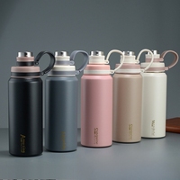 Bouteille d'eau isotherme élégante en acier inoxydable de qualité supérieure avec poignée portable pour un usage quotidien et les activités de plein air