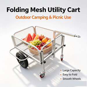 Carro de Carga Resistente con Malla Fija y Cuatro <span class=keywords><strong>Ruedas</strong></span> para Almacén, Logística y Entrega - Product Image 3