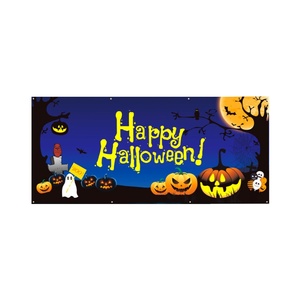 Bannière de porte de garage rectangulaire imprimée par sublimation pour Halloween et la remise des diplômes, personnalisable OEM/ODM, 100% polyester, lavable, résistante à la décoloration - Product Image 2