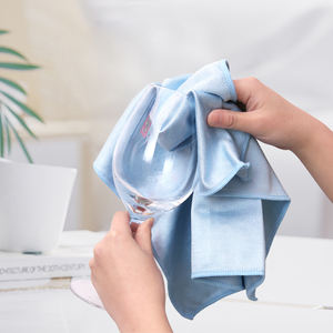 Paño de microfibra para limpieza de vidrios de 16x16 pulgadas, venta al por mayor de fábrica, reutilizable, sin marcas de agua, sin desprendimiento de pelo, paño de pulido. - Product Image 2