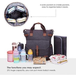 Sac à dos à langer unisexe BSCI, grand sac à couches multifonctionnel pour la maternité, idéal pour les voyages avec bébé, y compris une sangle pour poussette - Product Image 5