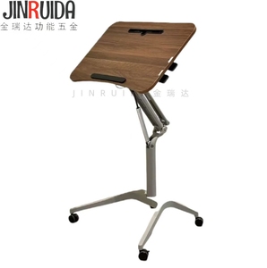 JIN RUI DA Mesa plegable móvil resistente de altura ajustable con ruedas de bloqueo y rango de elevación de 790-1080mm-Escritorio que ahorra espacio - Product Image 2
