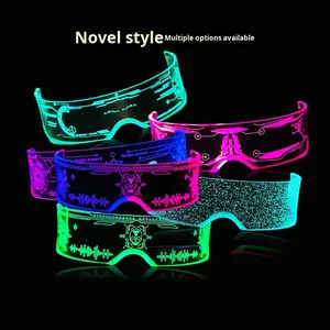 Gafas Decorativas Luminosas de Moda al por Mayor, Gafas LED con Luz de Neón para Discotecas, Baile, Música, Fiestas Rave, Disfraces Nocturnos - Product Image 6