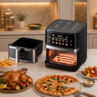 Freidora de Aire Digital Eléctrica con Doble Tubo de Calentamiento, Último Modelo, Gran Capacidad, Pantalla Táctil, Nueva Freidora de Aire para Cocina