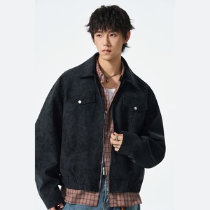 Người Đàn Ông Của Hợp Thời Trang Thiết Kế Mát Mẻ Mỹ Retro Máy Bay Ném Bom Áo Khoác Thêu Thích Hợp Lỏng Phù Hợp Với Đứng Cổ Áo Mùa Đông Lần Lượt Xuống Phía Trước Logo - Product Image 3