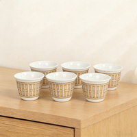 Vente en gros de tasses à café personnalisées du Moyen-Orient, en céramique de luxe, en porcelaine, petits ensembles de tasses à thé, tasses Cawa, arabes