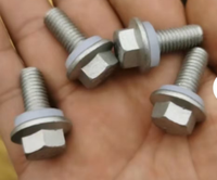 Hex Flange Combination Bolt, DIN6921 Hexagon Flange Bolt with Washer, Carbon Steel Zinc Plated Auto Fastener Hex Flange Bolt
