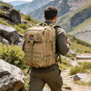 LUPU Tactical <b>Backpack</b> 36-56L Nylon Molle System Outdoor Unisex Softback Zipper Closure Black Green <b>Khaki</b> - Product Image 3