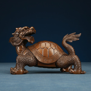 Ornement tortue dragon en cuivre, décoration Feng Shui, salon, bureau à domicile, cadeau de pendaison de crémaillère, pièce unique - Product Image 3