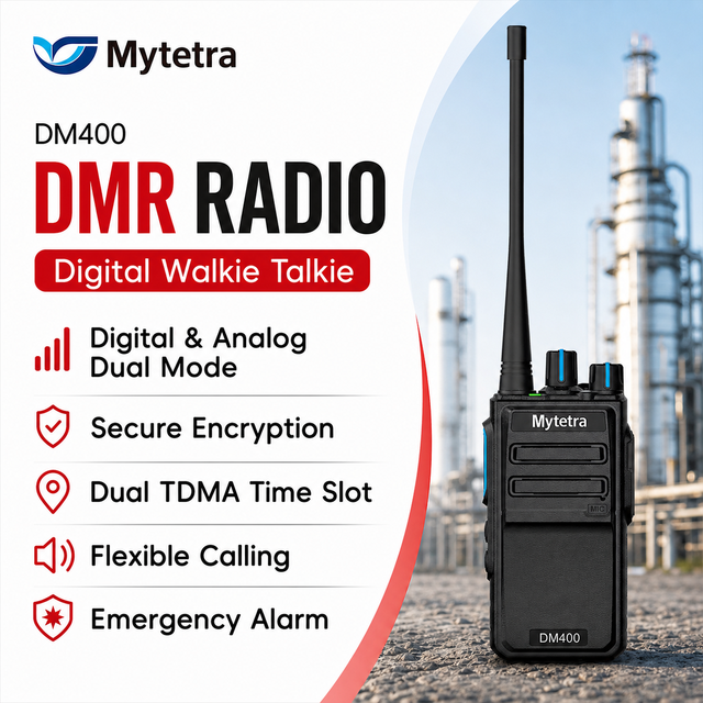 MYT DM400 DMR Digital Walkie Talkie Handheld AES Encryption Emergency Alarm VOX Voice Control for Professional Communication