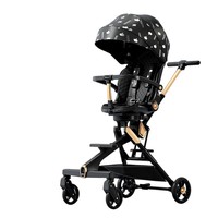 Poussette bébé légère en métal à 4 roues pliable avec pare-soleil