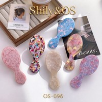 Sisir Rambut Asetat Retro Prancis Grosir Shily&OS, Sisir Pijat Kulit Kepala Kecil Bergaya Vintage Elegan untuk Penggunaan Sehari-hari