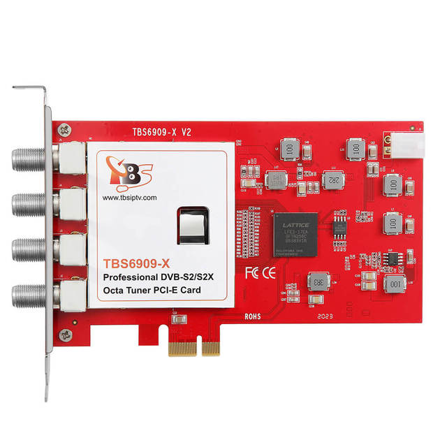 DVB-S2X/S2/S 8 Tuner PCIe Card Satellite Receiver for IPTV Headend Server FTA DVB-S2X PCIe Card for IPTV Streaming TBS6909-X V2
