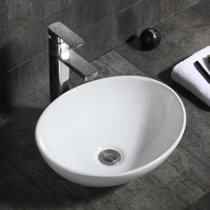 Hình dạng hình bầu dục bảng Top rửa lưu vực bồn rửa vasque sundowner Countertop tàu bồn rửa phòng tắm gốm lưu vực bồn rửa - Product Image 2