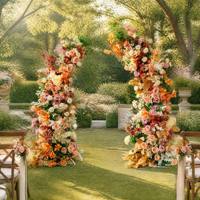 Arche florale moderne faite à la main avec fleurs artificielles réalistes pour mariage, remise de diplôme, Noël, automne, Saint-Valentin