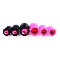 Vibromasseur anal en silicone MUQU pour adultes (noir/rose) Masturbateur à triple diamètre