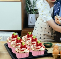 Faible MOQ, Échantillon Gratuit, Moules à Cupcakes en Feuille d'Or, Anti-Graisse, Qualité Alimentaire, Moules à Muffins, Vente en Gros pour Boulangerie et Fêtes