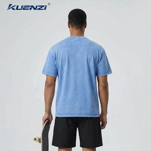 Camiseta Oversize Vintage para Hombre Kuenzi con Lavado Ácido, Algodón Pesado de 300GSM, Lavado Mineral, Hombros Caídos, Estilo Urbano - Product Image 6