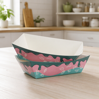 Barquette à sushi jetable écologique en papier, boîte d'emballage alimentaire carrée pour salade, hamburger, pain