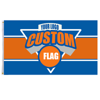 Drapeau personnalisé 3x5 pieds 100% polyester, bannière décorative pour équipe de basketball avec impression numérique, œillets en laiton pliables pour suspension