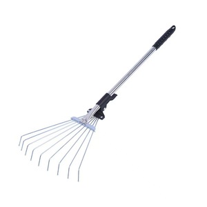 Garden Rake Stainless Steel 22 Tines Anti Slip Handle Agricultural Leaf Removal Cleaning Tool - Product Image 4