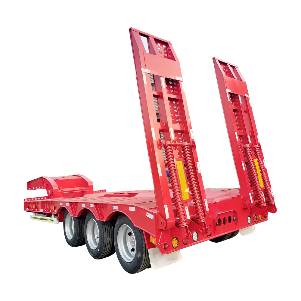 High Strength 4 Axle Lowbed Semi Trailer 120 Ton Lowbed Truck Trailer Cheap Lowbed Trailers Heavy Duty for sale