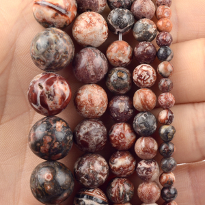 Commercio all'ingrosso 4/6/8/10/12mm rotondo liscio pelle di leopardo Jaspers perline di pietra per collana braccialetto fai da te - Product Image 3