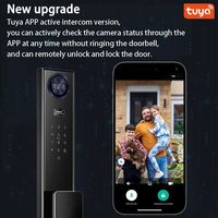 Kunci Pintu Digital Pintar OEM 7-in-1 Tuya WiFi Sidik Jari Biometrik Kelas-C Bersertifikasi CE FCC dengan Kontrol Jarak Jauh