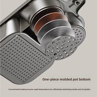 Poêle carrée 3-en-1 de marque [Nom de la marque], en alliage d'aluminium antiadhésive avec couvercle en verre trempé pour la cuisson des œufs et des burgers